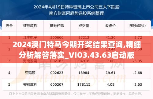 2024澳門特馬今期開獎結(jié)果查詢,精細分析解答落實_VIO3.43.63啟動版