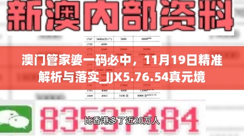 澳門管家婆一碼必中，11月19日精準解析與落實_JJX5.76.54真元境