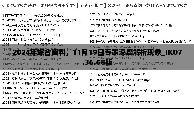 2024年綜合資料，11月19日專家深度解析現(xiàn)象_IKO7.36.68版