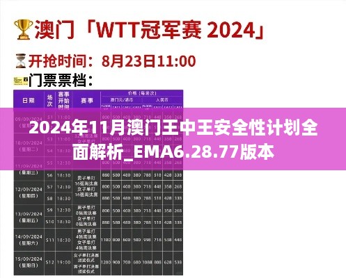 2024年11月澳門王中王安全性計劃全面解析_EMA6.28.77版本