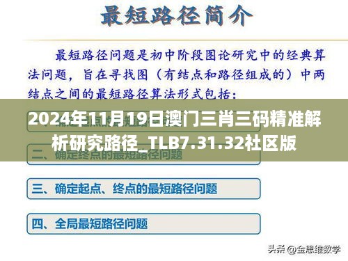 2024年11月19日澳門三肖三碼精準(zhǔn)解析研究路徑_TLB7.31.32社區(qū)版