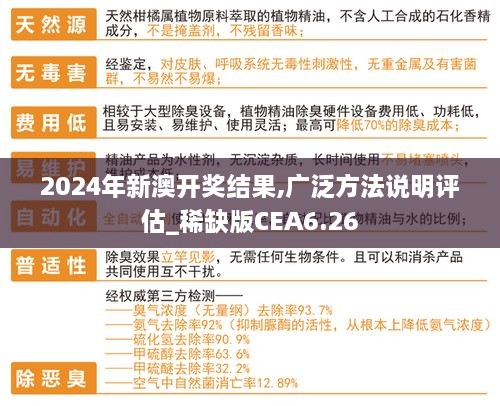 2024年新澳開獎(jiǎng)結(jié)果,廣泛方法說明評估_稀缺版CEA6.26