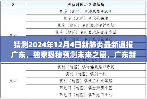 獨家預測，廣東新冠肺炎智能通報系統(tǒng)革新之旅，未來之窗揭秘新肺炎最新動態(tài)（2024年12月4日通報）