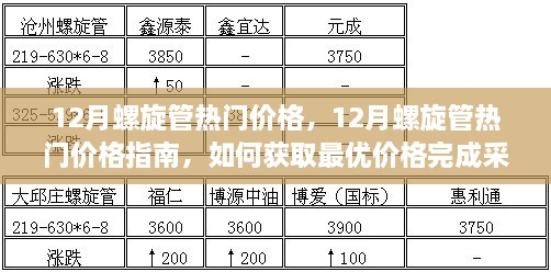 12月螺旋管熱門價格解析與采購指南，獲取最優(yōu)價格，輕松完成采購任務