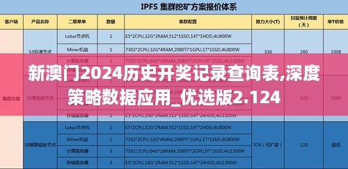 新澳門2024歷史開獎記錄查詢表,深度策略數(shù)據(jù)應用_優(yōu)選版2.124