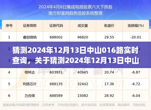 關(guān)于中山公交016路實(shí)時(shí)查詢的預(yù)測(cè)與探討，2024年12月13日實(shí)時(shí)查詢分析