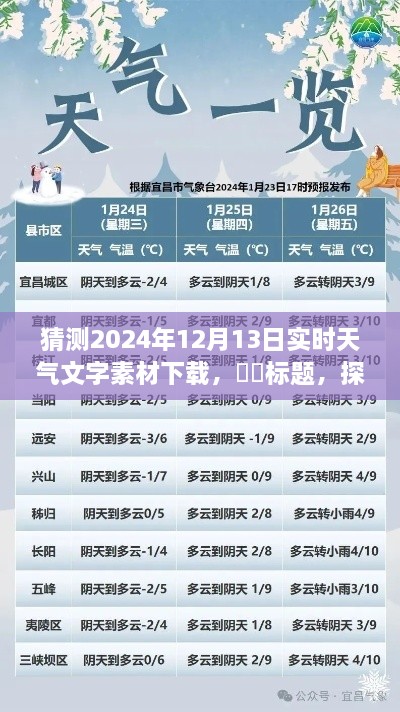 探秘明日風光，心靈之旅的天氣預報下載——2024年12月13日實時天氣文字素材下載預測