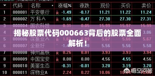 揭秘股票代碼000663背后的股票全面解析！