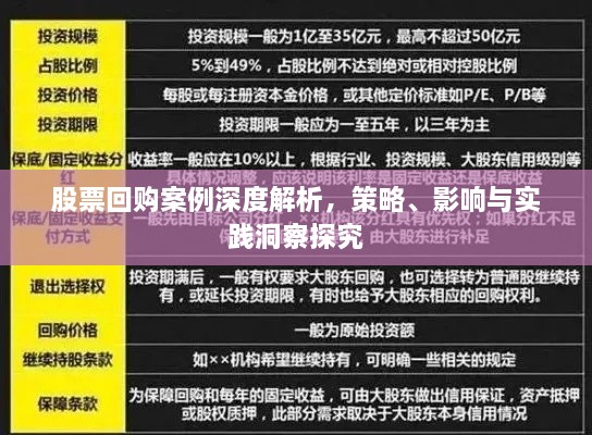 股票回購案例深度解析，策略、影響與實踐洞察探究