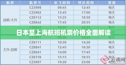 日本至上海航班機(jī)票價(jià)格全面解讀