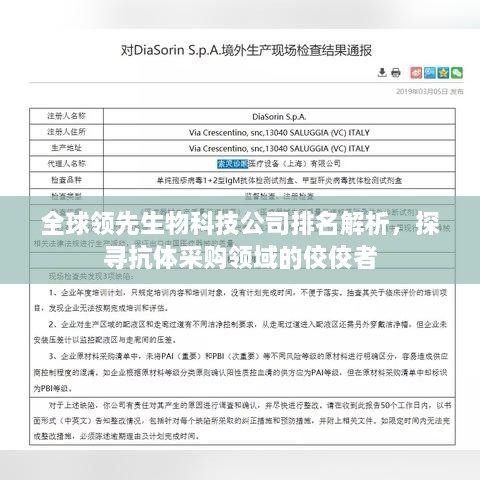 全球領(lǐng)先生物科技公司排名解析，探尋抗體采購(gòu)領(lǐng)域的佼佼者