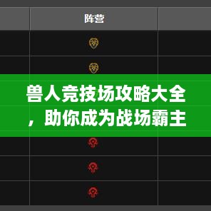 獸人競技場攻略大全，助你成為戰(zhàn)場霸主！