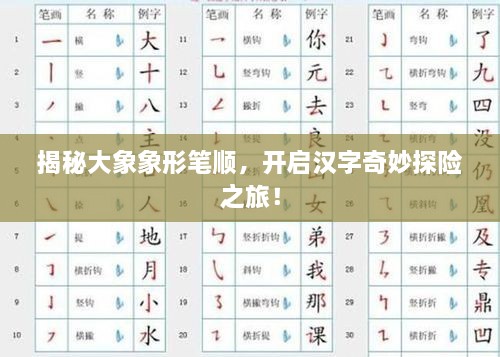 揭秘大象象形筆順，開(kāi)啟漢字奇妙探險(xiǎn)之旅！