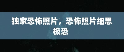 獨(dú)家恐怖照片，恐怖照片細(xì)思極恐 