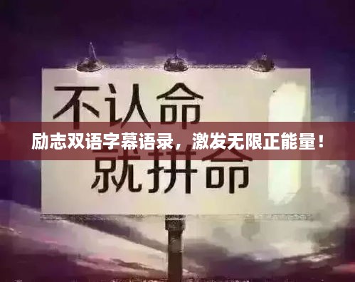 勵(lì)志雙語(yǔ)字幕語(yǔ)錄，激發(fā)無(wú)限正能量！