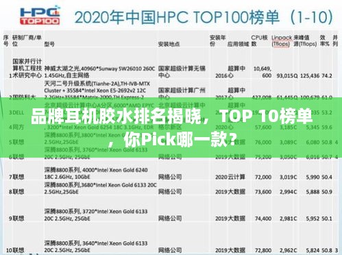 品牌耳機(jī)膠水排名揭曉，TOP 10榜單，你Pick哪一款？