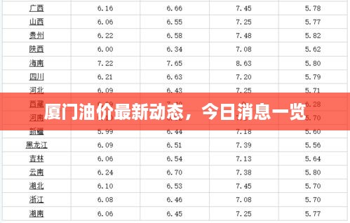 廈門油價最新動態(tài)，今日消息一覽