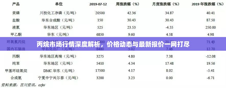 丙烷市場行情深度解析，價格動態(tài)與最新報價一網(wǎng)打盡