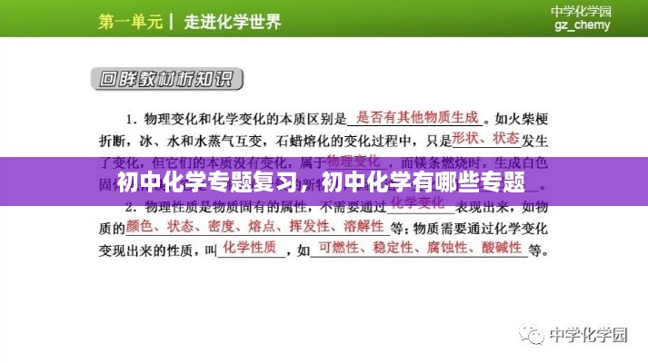 初中化學專題復習，初中化學有哪些專題 